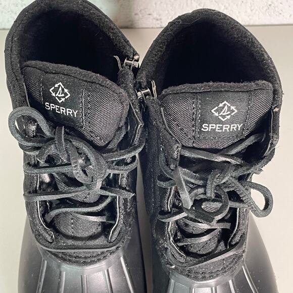 Sperry® woman's Saltwater Seacycled™ Duck Boots black 6. - Picture 5 of 10